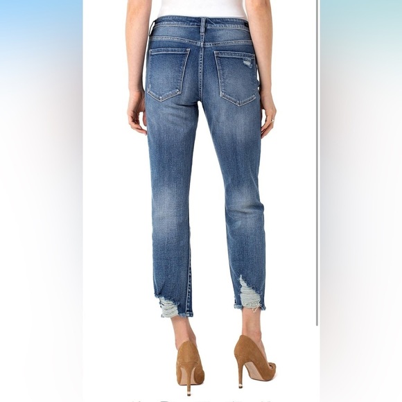Liverpool Kennedy Crop straight leg NWT distressed soft denim jeans stitch fix - Picture 4 of 16